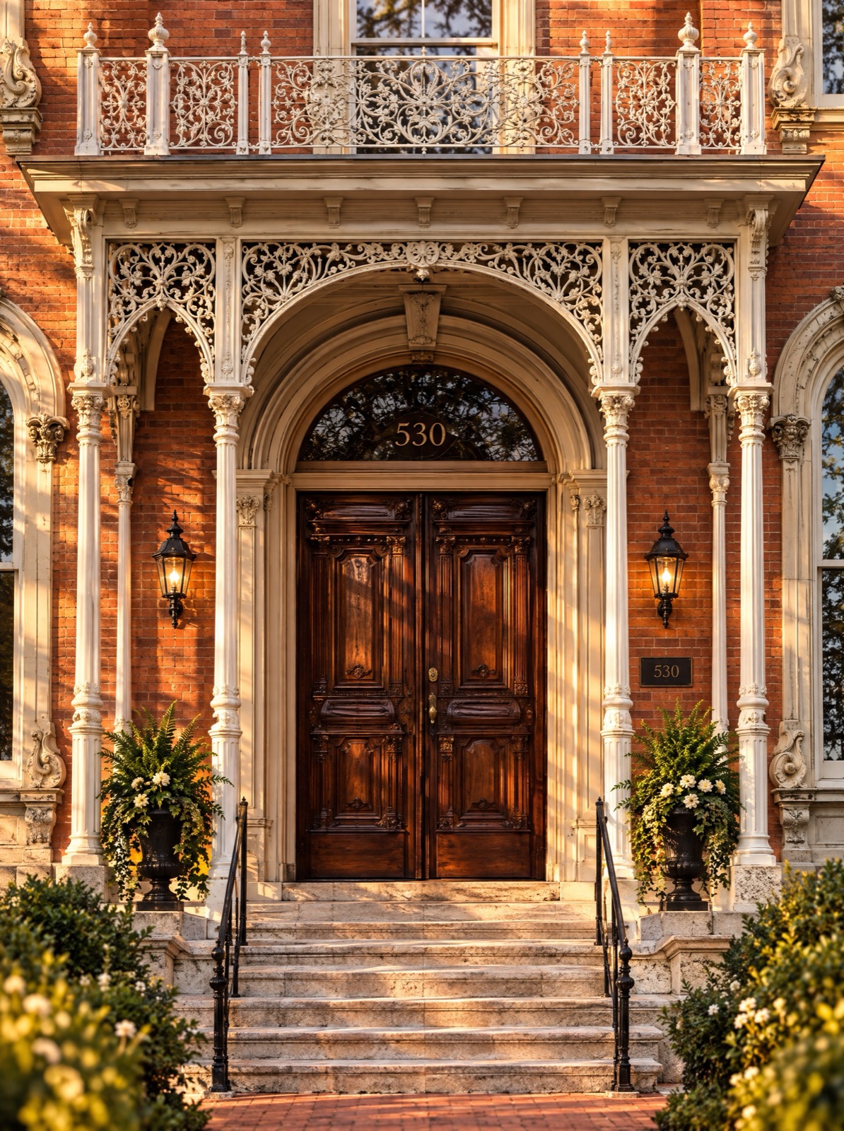 The mansion's entrance today